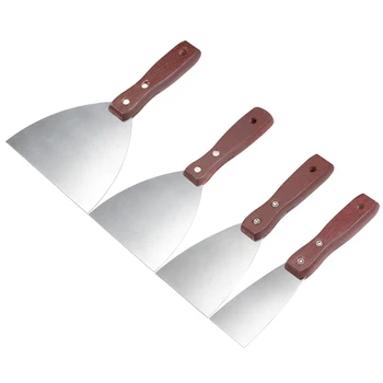 uxcell 1 комплект Ножей для шпаклевки, Скребок для краски, лезвие из нержавеющей стали с деревянной ручкой, инструмент для настенной напольной плитки, домовладелец или сделай сам