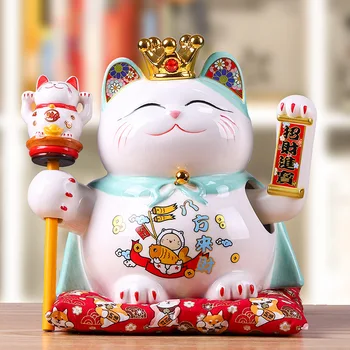 Керамический счастливый кот, машущий Лапой, крупный орнамент, креативный декор для открытия магазина подарков