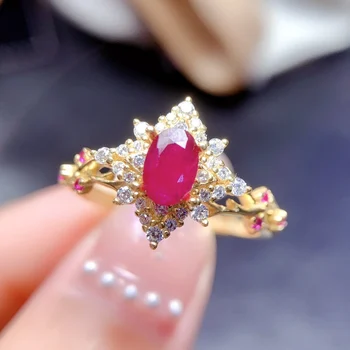 Натуральный рубин, серебро 925 пробы, хорошее розово-красное обручальное кольцо, изысканный роскошный свадебный подарок, бесплатная доставка