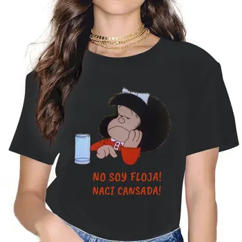Несчастная Женская одежда Mafalda, женские футболки с мультяшной графикой, Винтажные Альтернативные Свободные топы, футболка Kawaii для девочек, Уличная одежда